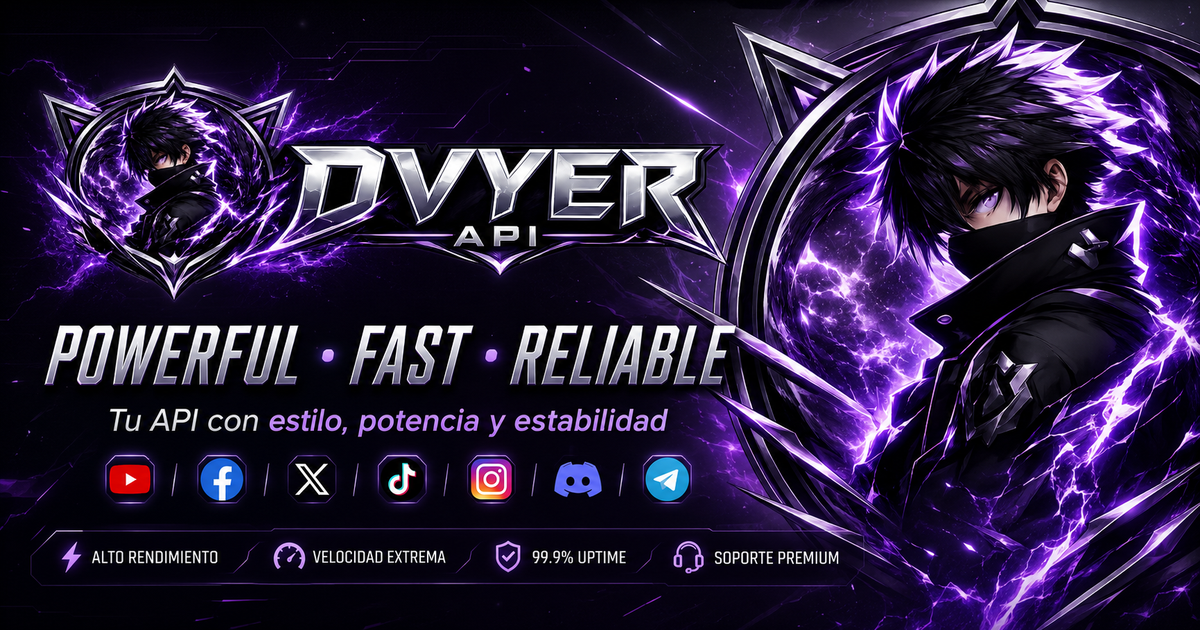 Identidad visual de DVYER API en tonos violetas